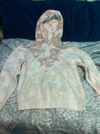 Green, White and brown hoodie