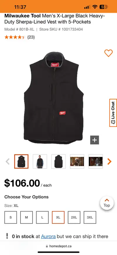 Milwaukee Men’s Sherpa lined vest , View more