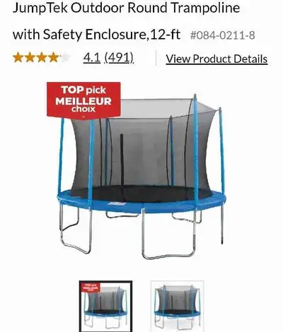12' Trampoline and safety enclosure, used last 2 years. Kids are big now and not using anymore. We a...