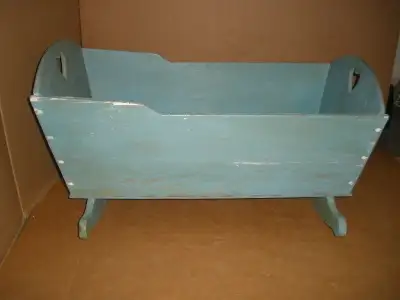 I started this project but I am not going to finish it. Handcrafted, large scale, wooden cradle is c...