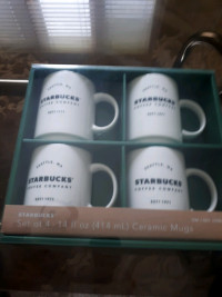 Starbucks coffee company ceramic mugs gift set of 4 mugs 