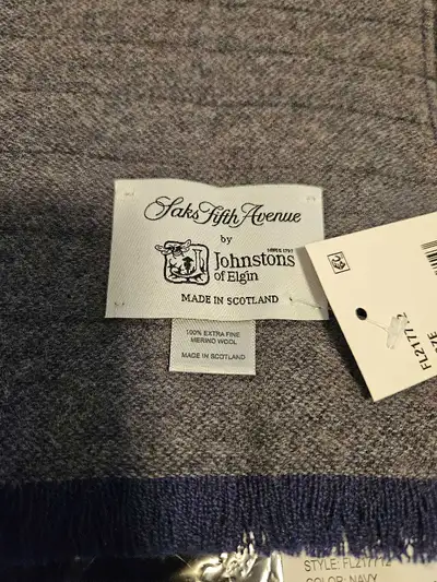 Saks fifth Avenue authentic Men's scarf, 100% extra fine merino, View more