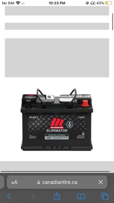 Eliminator car battery cash / trade north delta