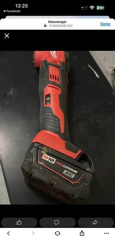 Offering a used Milwaukee M18 cordless multi-tool, known for its versatility and power in various cu...