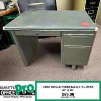 Used Single Pedestal Metal Desk