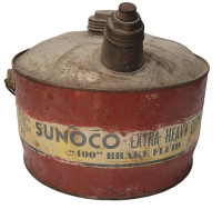 VINTAGE SUNOCO BRAKE FLUID CAN - LARGE 5 GALLONS