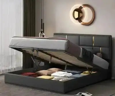 New in box Queen Size Hydraulic Storage Bed with Lift Up System, View more