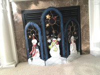 Christmas decorative Metal fireplace screen