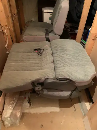 1.Folding seats turns into a bed.(2 pieces)$70. 2.Full size truck box,no damage,2 keys.$99. 3.Cooler...