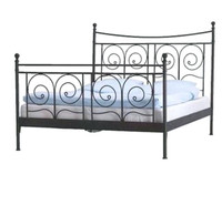 IKEA Noresund full/double metal bed frame + mattress slats