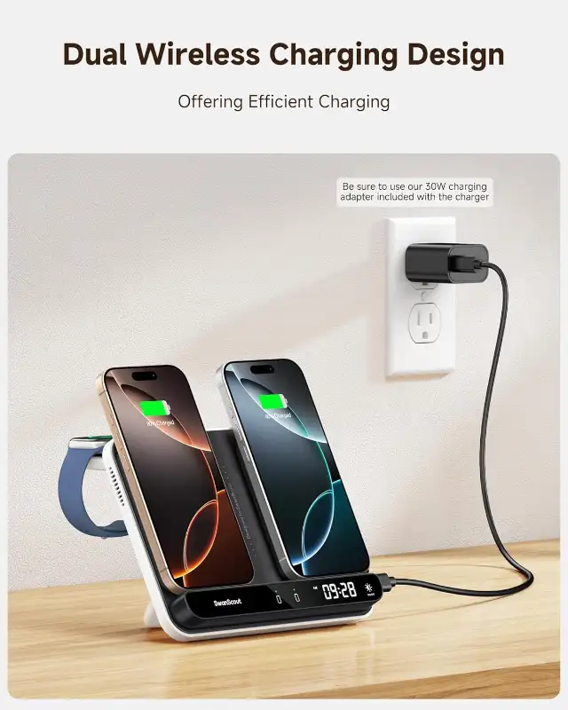 SwanScout Wireless Charger for Apple Watch and Phone in Cell Phone Accessories in Kitchener / Waterloo - Image 6