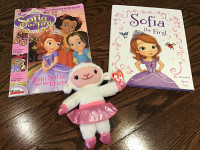Sofia the first kids book and toy lot