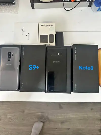 Like New Samsung Galaxy S9 & Note 8 64 GB + Pods Pkg & Delivery, View more