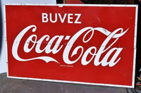 antique  coca cola 1965 tres grande en  tôle