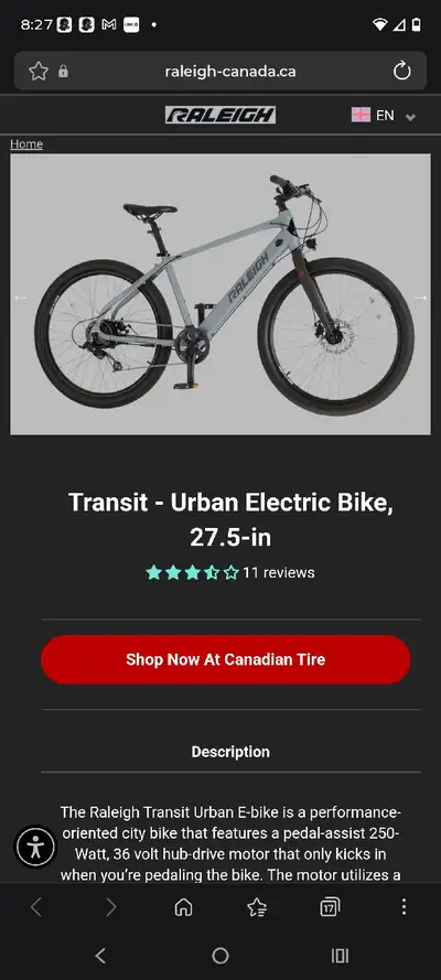 Raleigh transit eltric bike , View more
