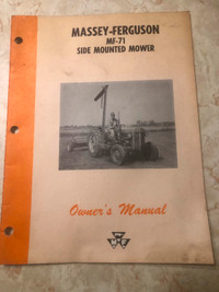 Massey Ferguson 71 Side Mount Mower Manual