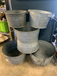 Vintage galvanized tubs 