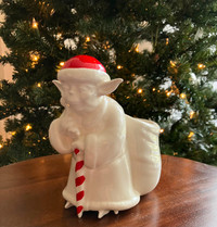 Star Wars Hallmark Santa Yoda Christmas Ceramic Candy Cane Dish