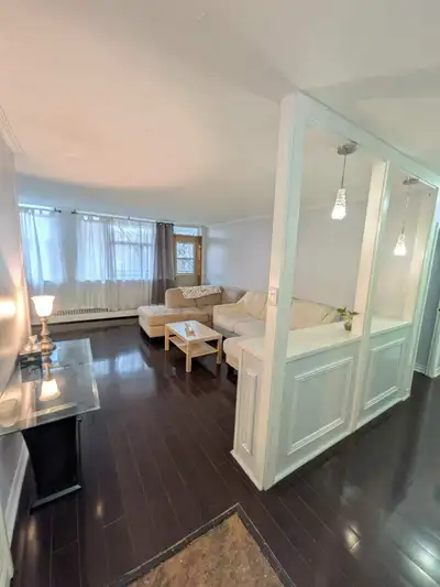 1 bedroom, 1 bath, 750sqft, semi furnished spacious, for 1-2 persons, includes 1 underground parking...