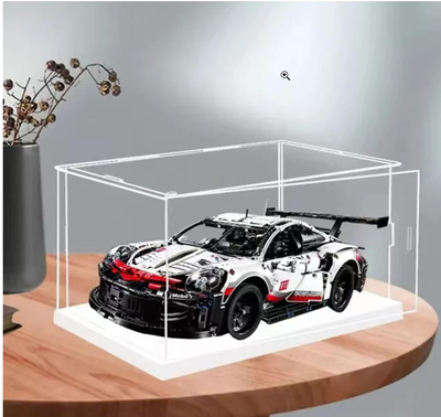 Openable Clear Acrylic Display Case-Assemble Countertop Box with White Base for Display-Clear Displa...