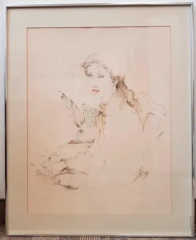 Bonjour, Très belle peinture pastel encadrée avec vitre, 27 pouces de large x 32 pouces de haut. De...