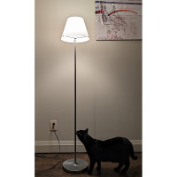 Modern Floor Lamp w/ Matte Glass Shades & Brushed Nickel Finish