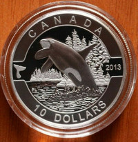 2013 $10 ½ oz FINE SILVER COIN (THE ORCA) NO CASE