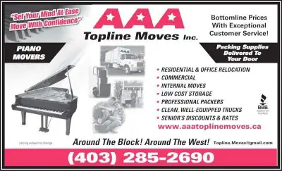 AAA️️️ Topline Moves INC: 2 Movers $95 Per Hr!, View more