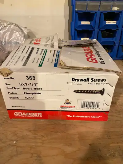 Drywall screws. Box had 8000. I’ve used maybe 600-700 so there should be over 7000 left.