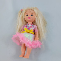Barbie Doll Kelly Birthday 1994 Vintage Blonde Blue Eyes Dress