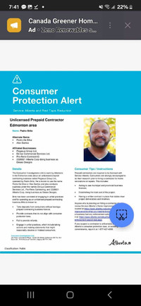 WARNING SCAM CONTRACTOR 