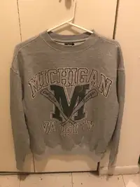 Michigan State Varsity Crew Neck Sweater Medium Ardene Grey
