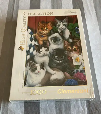 New 1000-Piece Clementoni Fantasy Puzzle, Cuddley Kittens, View more