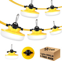 NEW: 50FT 65W 8000Lm Construction String Lights