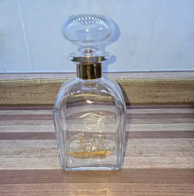 Vintage Whisky Decanter with Gold Inlay Clipper Ship in E.U.C.,, View more