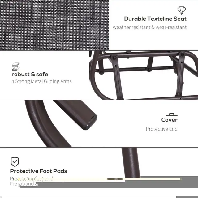 Patio Double Glider Chair with Glass Top Center Table, Outdoor G in Chairs & Recliners in Markham / York Region - Image 6