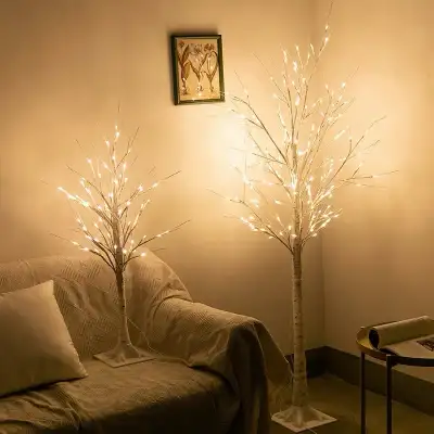 6 ft Artificial Birch Tree Light with Pre-Lit LED , View more