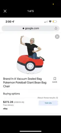 Pokémon Pokéball Bean Bag Couch Chair