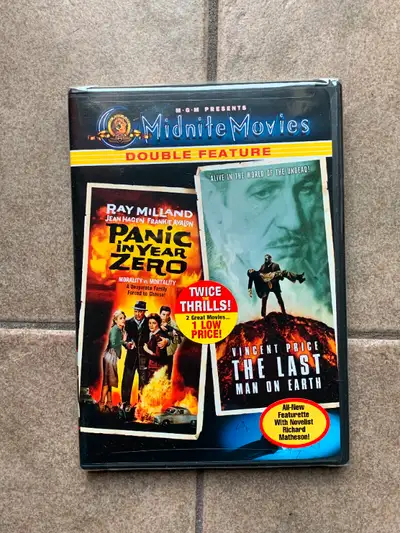 Panic in Year Zero / The Last Man on Earth (Midnite Movies) MGM UPC: 027616909176 DVD. Brand-new, se...