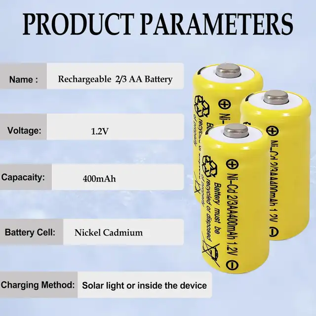 2/3AA Size Rechargeable Batteries 10 Pcs, 2/3 AA NI-CD 1.2V 400m in Other in City of Toronto - Image 4