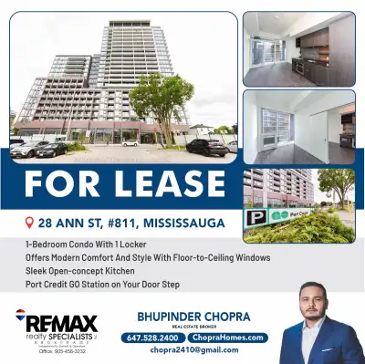 modern 1-bedroom condo (with locker included) for rent