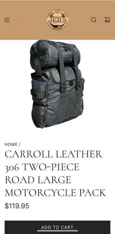 Brand New CARROLL LEATHER 306 TWO-PIECE ROAD MOTORCYCLE PAC, View more