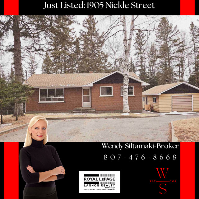 SOLD - 1905 Nickle Street in Houses for Sale in Thunder Bay