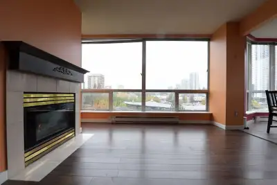 2-bedroom, 1-living-room high-rise apartment near Lougheed Mall Skytrain Station. Master bedroom (15...