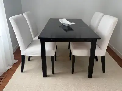 Dinner table With 2 extendable desks, Black, View more
