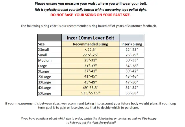 Inzer Forever 10mm Lever Belt Size Extra Small62863271428867124