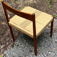 Restored Vintage Teak Accent Chair with Danish cord seat