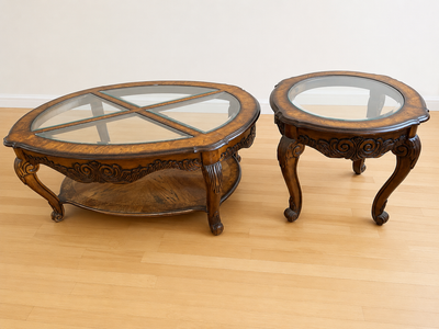 Beautiful Living room Tables Solid Wood + good condition, no pets non smoking value 1500$ Price 350$...