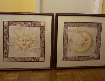 LARGE FRAMED POSTER PRINT OF THE SUN and MOON , View more