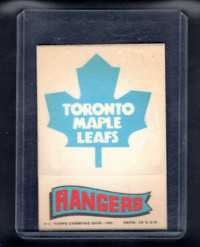 1974-75 Topps Team Cloth Stickers #3 TORONTO MAPLE LEAFS/RANGERS